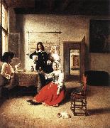 HOOCH, Pieter de Young Woman Drinking sf oil on canvas